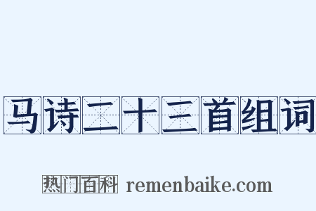 马诗二十三首组词是什么意思的图片